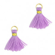 Mini Tassel 1.2cm - Gold-paisley purple